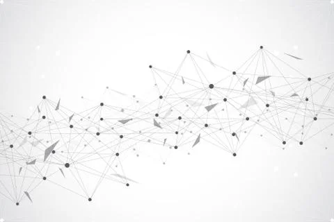 Geometric graphic background molecule and communication. Big data complex with Illustrazione stock