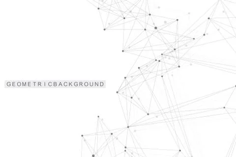 Geometric graphic background molecule and communication. Big data complex with Illustrazione stock