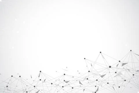 Geometric graphic background molecule and communication. Big data complex with Illustrazione stock