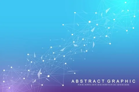 Geometric graphic background molecule and communication. Big data complex with Stock Illustration