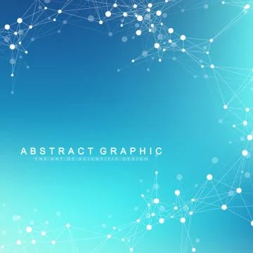 Geometric graphic background molecule and communication. Big data complex with Stock Illustration