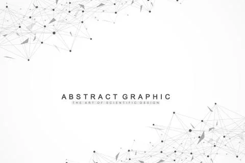 Geometric graphic background molecule and communication. Big data complex with Illustrazione stock