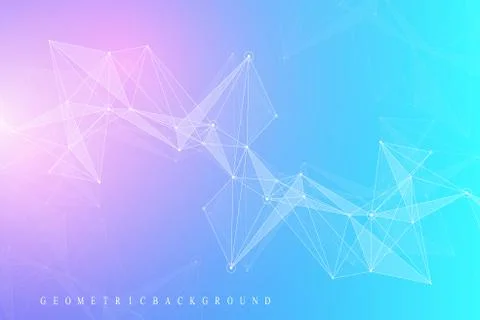 Geometric graphic background molecule and communication. Big data complex with 스톡 일러스트