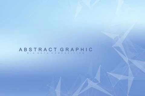 Geometric graphic background molecule and communication. Big data complex with Stock Illustration