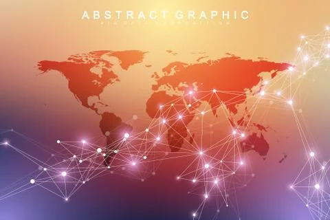 Geometric graphic background molecule and communication. Big data complex with Illustrazione stock
