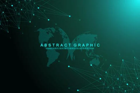 Geometric graphic background molecule and communication. Big data complex with Illustrazione stock