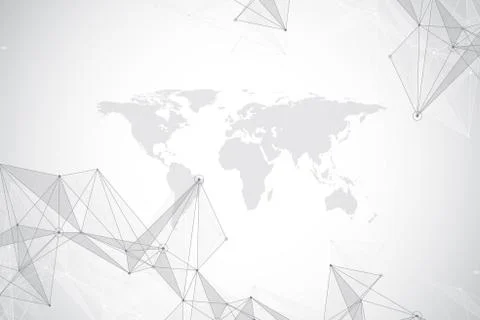 Geometric graphic background molecule and communication. Big data complex with Stock Illustration