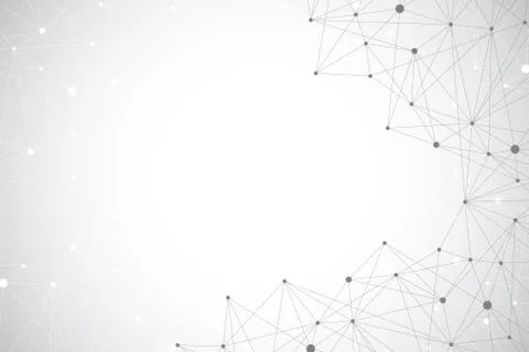 Geometric graphic background molecule and communication. Big data complex with Illustrazione stock