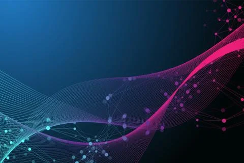 Geometric graphic background molecule and communication. Big data complex with Illustrazione stock