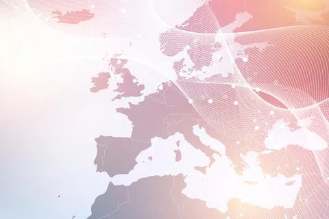 Geometric graphic background molecule and communication. Big data complex with Stock Illustration
