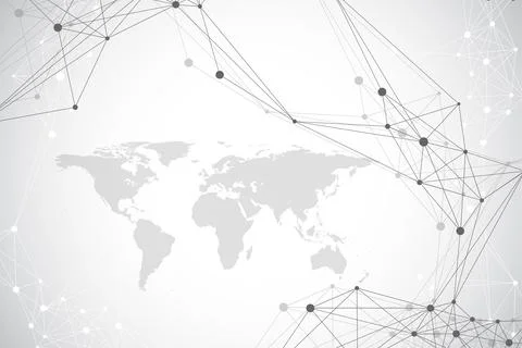 Geometric graphic background molecule and communication. Big data complex with Illustrazione stock