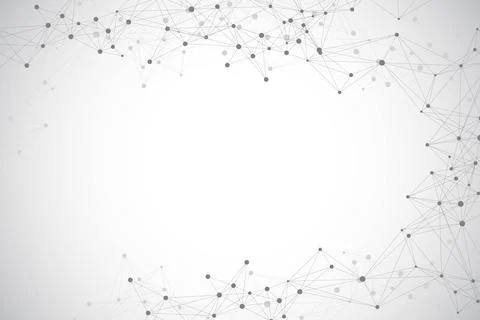 Geometric graphic background molecule and communication. Big data complex with Illustrazione stock
