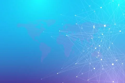 Geometric graphic background molecule and communication. Big data complex with Stock Illustration