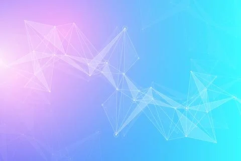 Geometric graphic background molecule and communication. Big data complex with Illustrazione stock