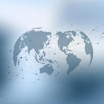 Geometric graphic background molecule and communication. Big data complex with Illustrazione stock