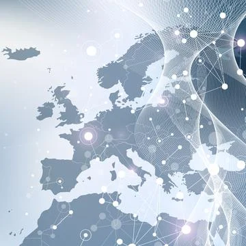 Geometric graphic background molecule and communication. Big data complex with Illustrazione stock