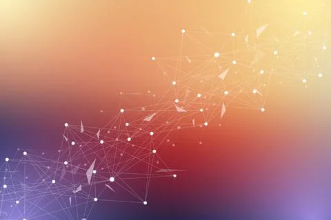 Geometric graphic background molecule and communication. Big data complex with Illustrazione stock