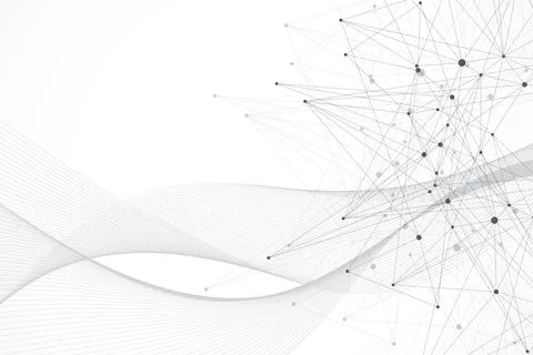 Geometric graphic background molecule and communication. Big data complex with Stock Illustration