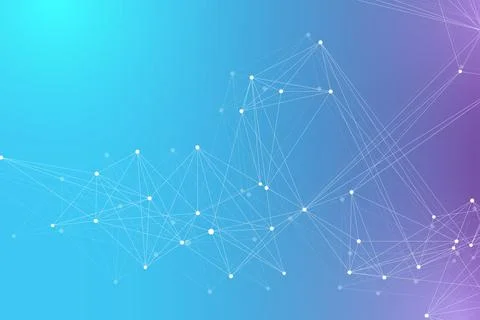 Geometric graphic background molecule and communication. Big data complex with Illustrazione stock