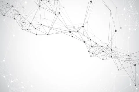 Geometric graphic background molecule and communication. Big data complex with Illustrazione stock