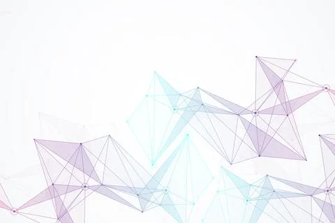 Geometric graphic background molecule and communication. Big data complex with Illustrazione stock