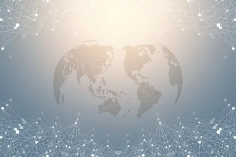 Geometric graphic background molecule and communication. Big data complex with Stock Illustration