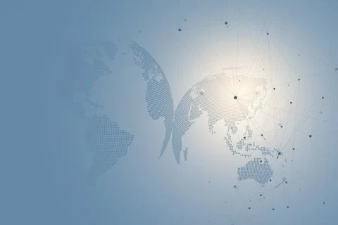 Geometric graphic background molecule and communication. Big data complex with Stock Illustration