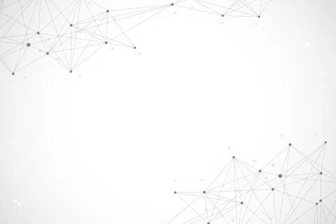 Geometric graphic background molecule and communication. Big data complex with Illustrazione stock