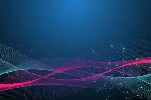 Geometric graphic background molecule and communication. Big data complex with Illustrazione stock