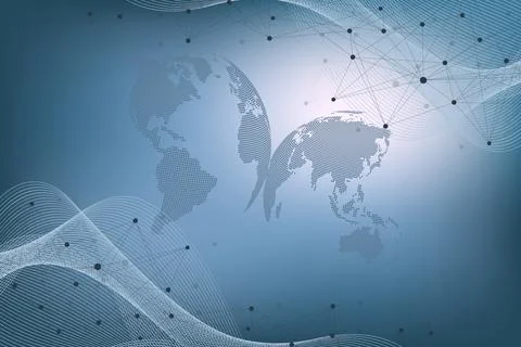 Geometric graphic background molecule and communication. Big data complex with Illustrazione stock
