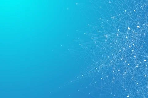 Geometric graphic background molecule and communication. Big data complex with Illustrazione stock