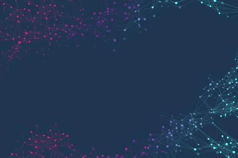 Geometric graphic background molecule and communication. Big data complex with Illustrazione stock