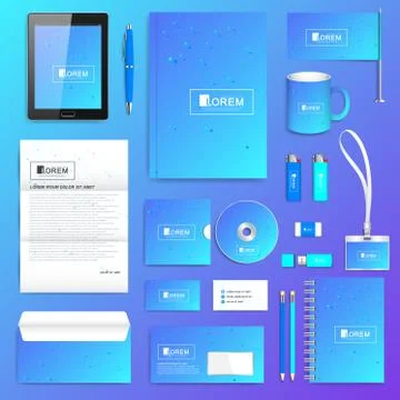 Geometric graphic set of vector corporate identity template. Business stationery Stock Illustration