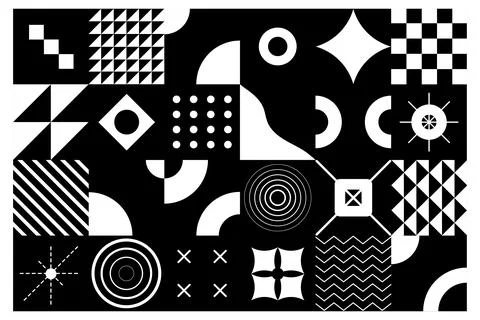 Geometric graphics composition abstract pattern Stock Illustration