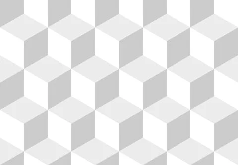 Geometric gray and white seamless cube pattern background イラスト素材