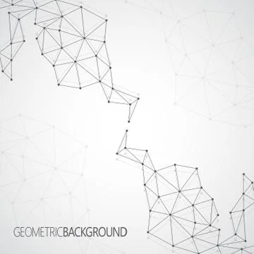 Geometric gray background Molecule and communication for your design and your Stock Illustration