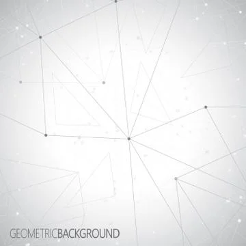 Geometric gray background Molecule and communication for your design and your Stock Illustration