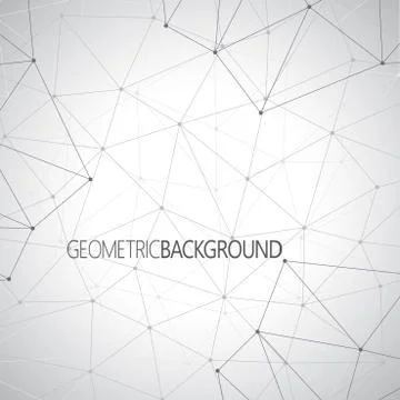 Geometric gray background. Molecule and communication background Stock Illustration