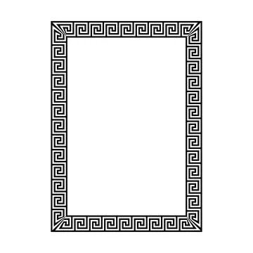 Geometric Greek border frame featuring seamless ornamental rectangle patter.. Stockillustratie