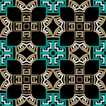 Geometric greek seamless pattern. Abstract tribal ethnic style vector backgro Stock Illustration