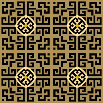 Geometric greek vector seamless pattern. Abstract colorful background. Greek key Stock Illustration