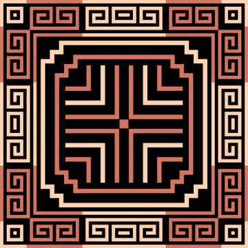 Geometric greek vector seamless pattern. Abstract tribal ethnic style backgro Illustrazione stock