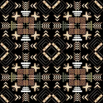 Geometric greek vector seamless pattern. Abstract tribal ethnic style backgro イラスト素材