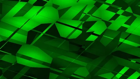 Geometric Green Abstract Cubes Moving Across Dynamic Surface Vídeo Stock 328586934