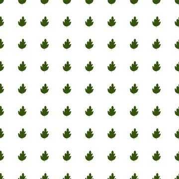 Geometric green oak seamless pattern isolated on white background. Vintage fo Stock Illustration