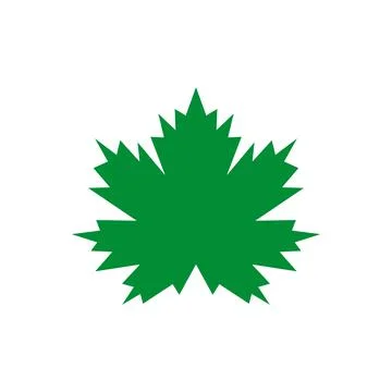 Geometric green plane tree leaf. Vector drawing Stock Illustration