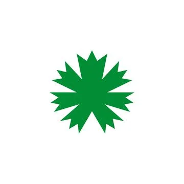 Geometric green plane tree leaf. Vector drawing Illustrazione stock