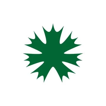 Geometric green plane tree leaf. Vector drawing Stock Illustration