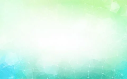 Geometric Green Polygonal background molecule and communication. Connected li Stock Illustration