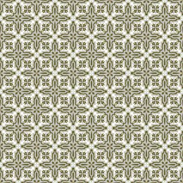 Geometric green seamless pattern black on white background Stock Illustration